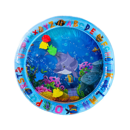 Tapis de piscine gonflable pour chat avec motif de vie marine - Jeu interactif d'inflation d'eau pour grimper et résoudre des puzzles, tapis d'activité pour animaux de compagnie en PVC durable non électrique pour chats de taille moyenne, utilisation intérieure/extérieure, jouet pour chat, design ludique, facile à nettoyer, propriétaires de chats, sans batterie